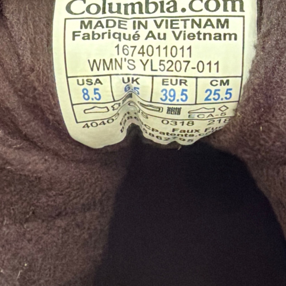 Columbia Boots Women's 8.5 Minx Shorty Omni Heat Black Quilted Insulated Winter - Picture 8 of 9